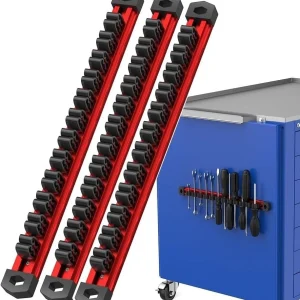 3 PCS Magnetic Tool Holder with 36 Sliding Clips, Triple Strong Magnets & Alu...